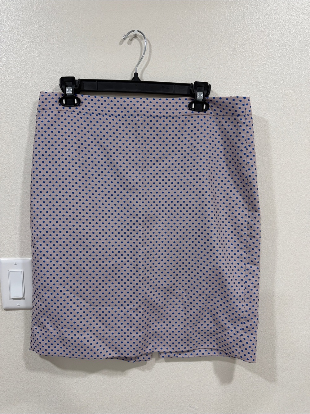 J. Crew grey and blue polka dot skirt